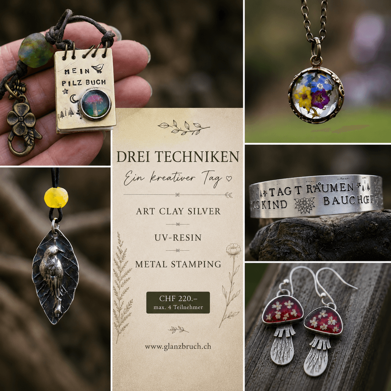 Drei Techniken - Ein kreativer Tag - max. 4 Personen, Samstag, 14.11.2026, 10.00-16.00 Uhr